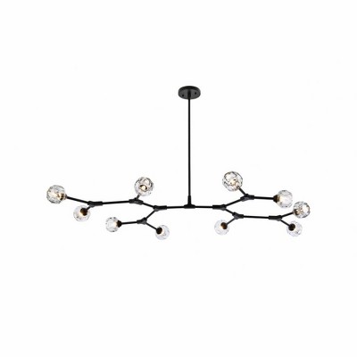 Elegant Lighting Zayne 10 - Light Pendant in  Black