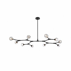 Elegant Lighting Zayne 10 - Light Pendant in  Black - 1 of 4