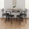 Dining Table Set for 4 with Storage Rack, 5-Piece Kitchen Table and Upholstered Chairs of 4, Wood Tabletop & Heavy-Duty Metel Frame, Dining Room Set - 3 of 4