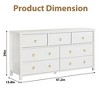 7 Dresser for Bedroom, 47.2" Wide Dresser, Modern Wide Drawer Dresser with Storage, Wooden Closet Dressers Chest of Drawers Freestanding, White - 2 of 4