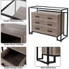 Acekool 6-Drawer Dresser with Tempered Glass Shelves - Brown/Wood - 4 of 4