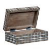 Handcarved Plaid 6x4" Lidded Decorative Wood Storage Box - Foreside Home & Garden - 3 of 4