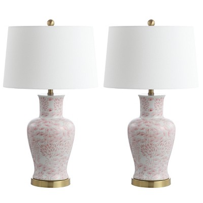 Set of 2 Calli Table Lamps Pink/White (Includes LED Light Bulb) - Safavieh