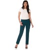 Rekucci Women's Pull-On Straight Leg Pants with Pockets & Tummy Control – Office Workwear Stretch Trousers - 4 of 4