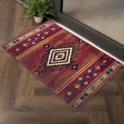 Kumasinova Southwest Design Area Rug – Timeless & Modern Motifs for Living Room, Kid & Pet-Friendly, Made in Turkey, Stain-Resistant Door Mat