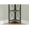 Vynxaria 60" Corner Bookshelf - Modern 4-Tier Etagere with Dark Taupe Finish - 3 of 4