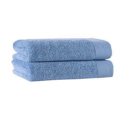 2pc Signature Turkish Cotton Bath Sheet Set Aqua - Enchante Home