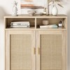 Farmhouse Style Rattan Buffet Cabinet Set –  Sideboard Buffet with Large Storage, Modern and Functional - 4 of 4