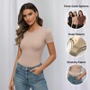 Sol Living Women's Bodysuit Seamless Casual Going Out Top Shirt Breathable Tops Tummy Control Shapewear Stretchy Basic Body Suits T Shirt Crew Neck - 3 of 4