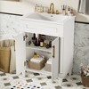 TIRAMISUBEST 24" Small Bathroom Vanity with Integrated Ceramic Sink, Simple Design Cabinet with Adjustable Shelf - 2 of 4