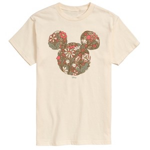 Men's - Disney - Floral Mickey Ears Short Sleeve Graphic T-Shirt - 1 of 3