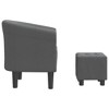 VidaXL Tub Chair with Footstool Dark Gray Fabric - 4 of 4