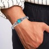 Genuine Turquoise Vintage Rose Bangle, Sterling Silver Adjustable Boho Cuff Bracelet for Women, Fits 6.5-7.5 Inch - 4 of 4