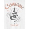 Cosmic Snake & Flowers Men's White Short Sleeve Crew Neck Tee - 2 of 4
