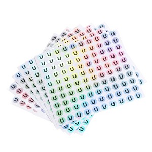 Unique Bargains Laser Capital Alphabet Round Self-Adhesive Reflective Letter Stickers 10 Pcs - 1 of 3