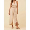 Women's Tan Fringe Hem Scallop Pants - SURF GYPSY - 3 of 4