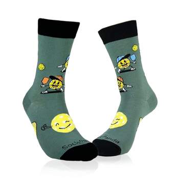 Pickleball Socks - Men's Sizes Adult Large (Men's Shoe 8-12) - - 80% Cotton - Attention-Getting Design - Unisex from the Sock Panda