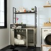 LunaLulinlk Gray wooden invisible cat litter cabinet, large cat litter box furniture with shelf storage rack - 2 of 4