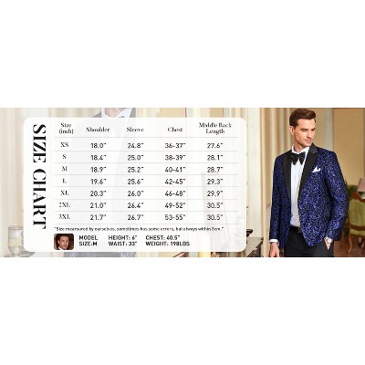 COOFANDY Mens Floral Tuxedo One Button Luxury Shiny Blazer Dinner Party Prom Wedding Suit Jacket Grey XL — фото 5