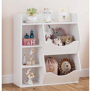 5-Cubby Kids Bookshelf and Bookcase for Storage Books and Toys - 1 of 4