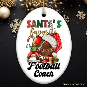 Santa's Favorite Football Coach Ornament, Festive Sports Gift and Decor for the Holiday Season| OrnamentallyYou - 1 of 4