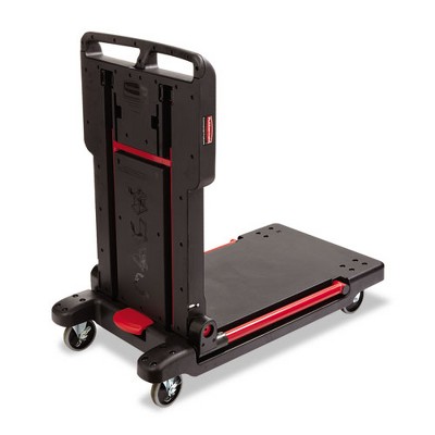 Black and Red Convertible Mobile Utility Cart with 2 Shelves