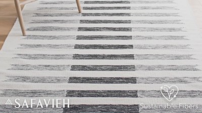 Handmade Black and Ivory Wool Flat Weave 4' x 6' Area Rug