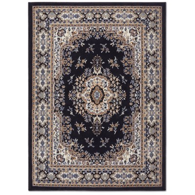 Photo 1 of ***USED - DIRTY - NO PACKAGING***
Home Dynamix Premium Sakarya Traditional Medallion Border Area Rug, Navy Blue/Brown, 7'8"x10'7" Rectangle