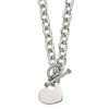 Chisel Stainless Steel Polished Heart Toggle on an 18" Open Link Chain Necklace - 2 of 4
