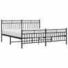 vidaXL California King Metal Bed with Headboard, Under Bed Storage, Noise Free, Black, No Mattress - 2 of 4