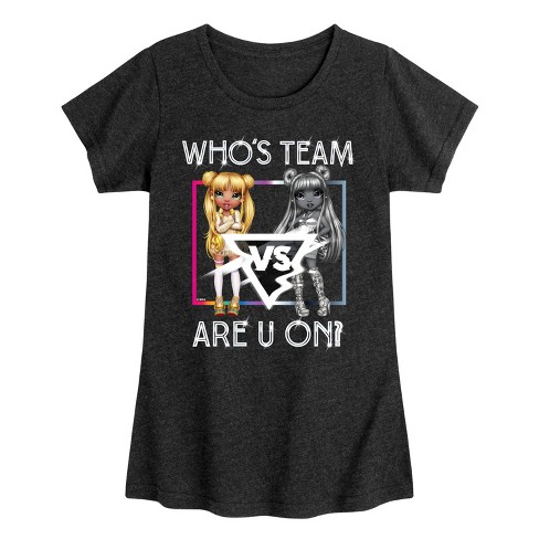 Girls' Rainbow High Who's Team Are You On Fitted Short Sleeve Graphic T ...