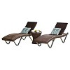 San Marco 3pc Wicker Patio Chaise Lounge Set - Multi Brown - Christopher Knight Home - image 2 of 4
