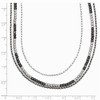 Black Bow Jewelry Two Tone Triple Strand Bead Necklace in Sterling Silver, 18-20 Inch - 3 of 4
