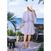 LA LEELA Women's House Daily Routine Evening Wear Loungewear Solid Casual Relaxed Caftan Knee Length Cover Up Dresses for Women 2X-3X Purple, Solid - 4 of 4