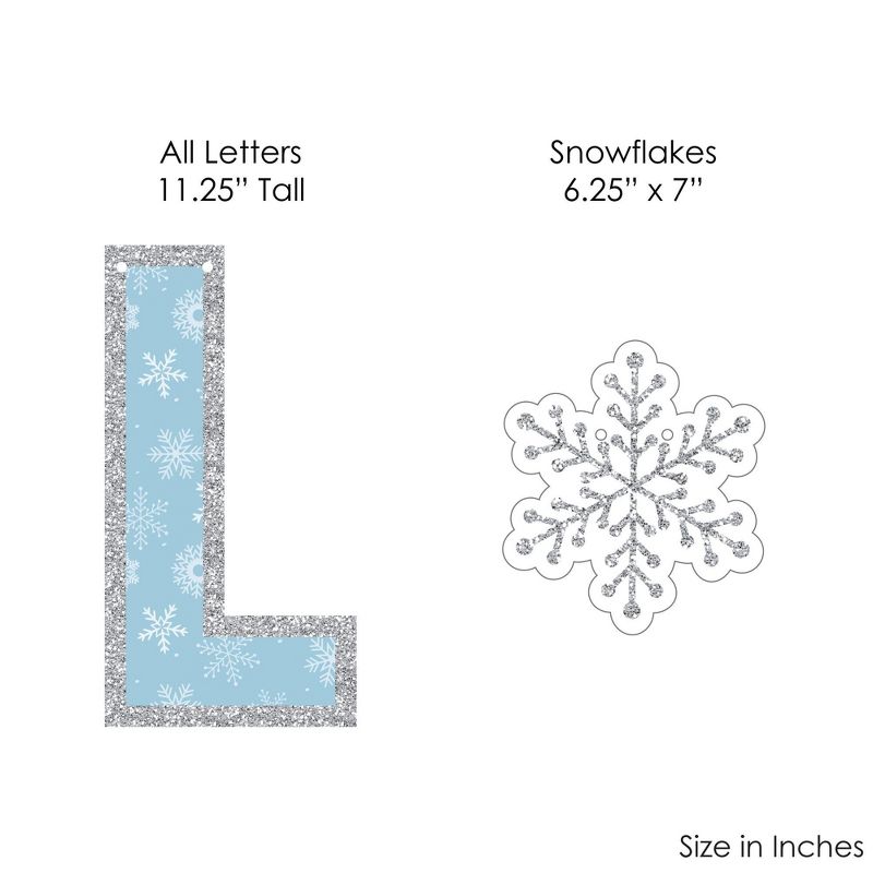 Big Dot of Happiness Winter Wonderland - Snowflake Holiday Party and Winter Wedding Party Decorations - Let It Snow - Outdoor Letter Banner, 5 of 8