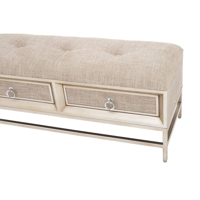 Contemporary Linen Storage Bench Beige - Olivia &#38; May, 4 of 18