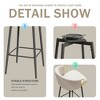 Lirago Set of 4 Beige Velvet Swivel Bar Stools-30" Modern High Back Chairs with Black Accents for Home & Commercial Use - 4 of 4