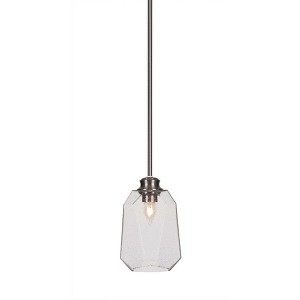 Toltec Lighting Rocklin 1 - Light Pendant in  Brushed Nickel with 6.25" Clear Bubble Shade - 1 of 1