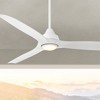 54" Casa Vieja Hermosa Wind Matte White LED Damp Ceiling Fan - 2 of 4