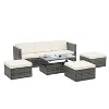 Patio Furniture, Outdoor Furniture, Seasonal PE Wicker Furniture,5 Set Wicker Furniture With Plywood Coffee Table,with lift TOP Coffee Table - 2 of 4