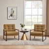 Art Leon Mid Century Modern Fabric Accent Chairs with Padded Armrest and Metal Frame - 3 of 4