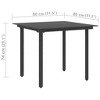 vidaXL Patio Dining Table Black 31.5 in.x31.5 in.x29.1 in. Steel and Glass - 4 of 4