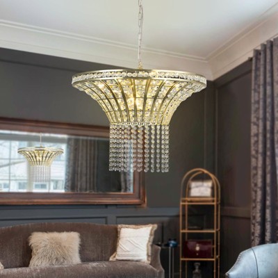 Bella Depot 8-Light Modern 23.6" Wide Crystal Waterfall Chandelier