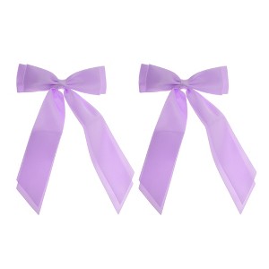 Unique Bargains Fashion Double Ribbon Hair Clips Hairdo Clip 2 Pcs - 1 of 4
