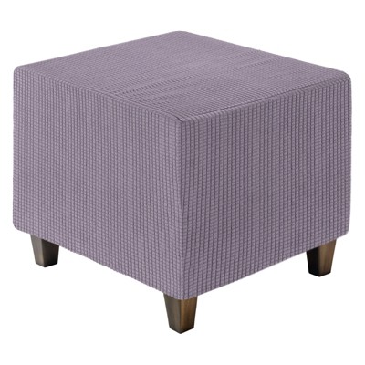 Unique Bargains Square Jacquard Ottoman Slipcover with Elastic Bottom for Furniture Protector