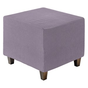Unique Bargains Square Jacquard Ottoman Slipcover with Elastic Bottom for Furniture Protector - 1 of 4
