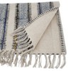 Saro Lifestyle Embroidered Block Print Runner, Indigo, 16" x 72" - 2 of 3