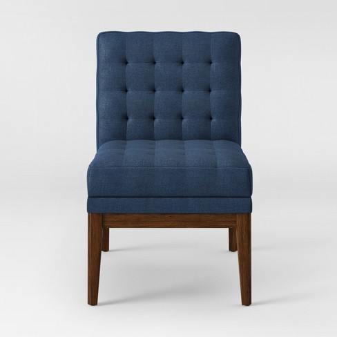 Newark Tufted Slipper Chair With Wood Base Navy Project 62 Target