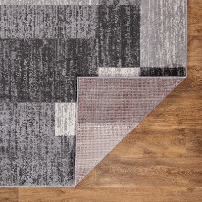 Gray Geometric Easy Care Synthetic Area Rug 8' x 10'