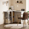HOMLUX L Shaped Computer Desk Corner Study Writing Desk with Open Storage Shelves for Home Workspace - 3 of 4